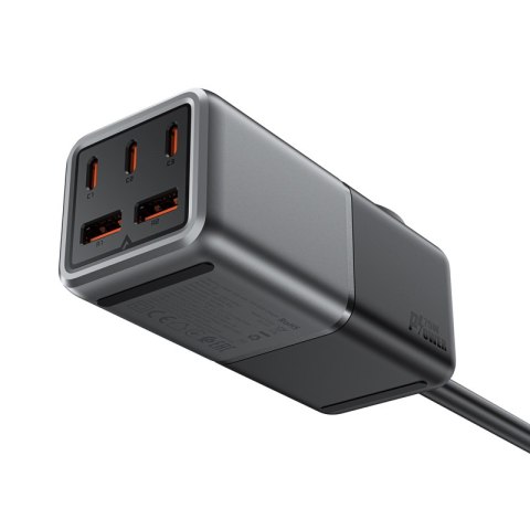 Ładowarka biurkowa stacja ładowania Z2 GaN 75W PD 3x USB-C 2x USB-A czarno-szara