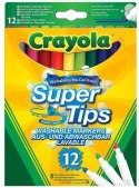 Crayola: Grube i cienkie zmywalne flamastry 12 szt