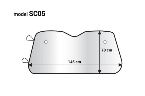 Osłona na szybę 140x70cm przeciwsłoneczna przeciwszronowa amio-01535