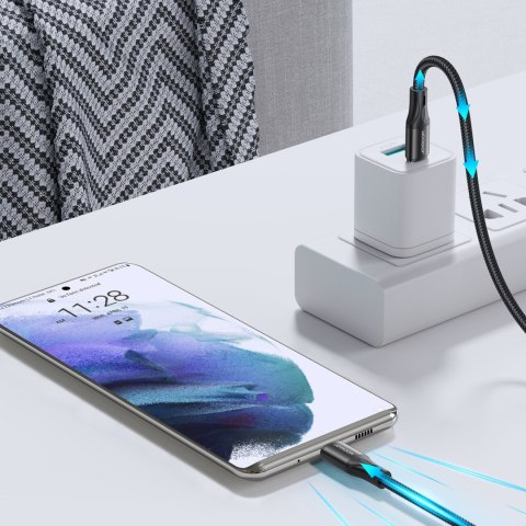 Kabel do szybkiego ładowania i transmisji danych USB-C USB-C PD 60W 2m czarny