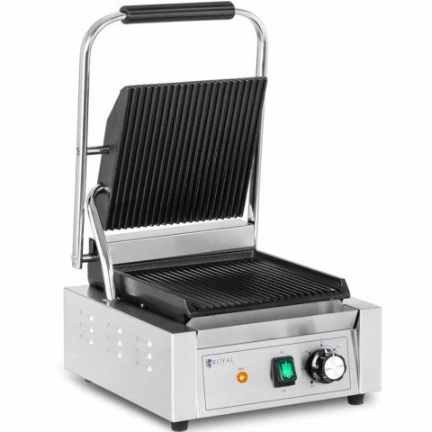 Grill kontaktowy elektryczny ryflowany 23 x 22 cm 1800 W