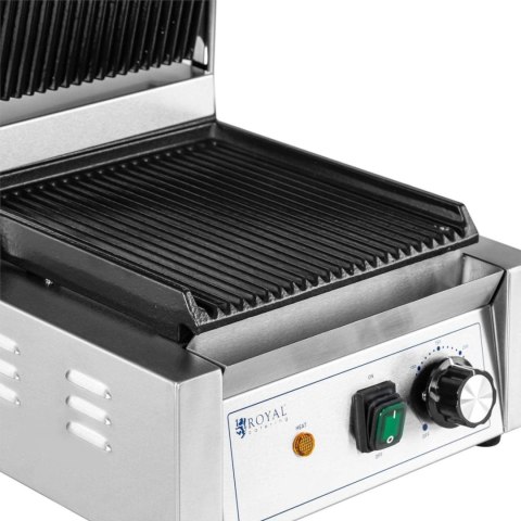 Grill kontaktowy elektryczny ryflowany 23 x 22 cm 1800 W