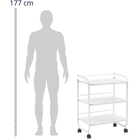 Wózek pomocnik kosmetyczny 3 półki 60 x 43 x 83 cm - biały