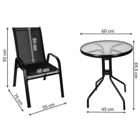 Zestaw mebli balkonowych- stolik + 2 krzesła 23461