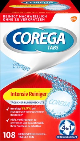 Corega Intensive Tabletki do Czyszczenia Protez 108 szt.