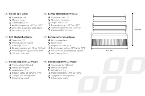 Lampa ostrzegawcza błyskowa stroboskopowa kogut led 24v amio-01277