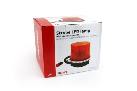 Lampa ostrzegawcza błyskowa stroboskopowa kogut led 24v amio-01277