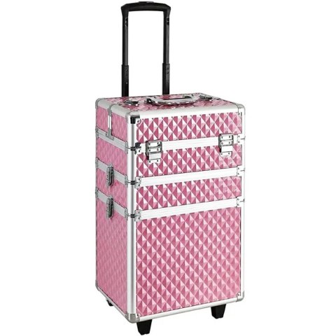 CA19C Kufer na kółkach 3w1 61x36x25 pink