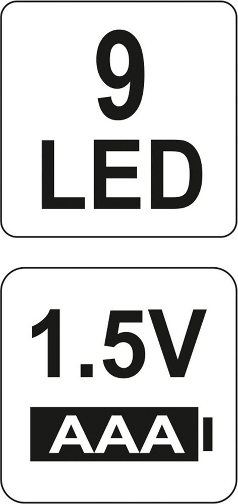 LATARKA ALUMINIOWA, 9LED, CZARNA