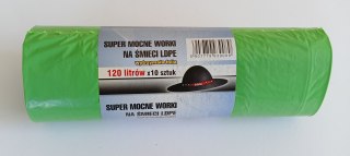 WORKI NA ŚMIECI 120L 70*110 ZIELONE 10 SZTUK