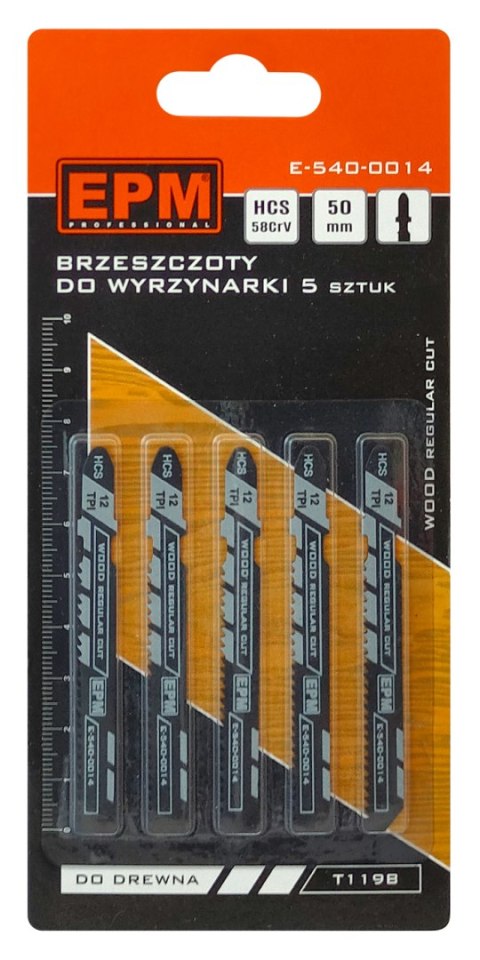 BRZESZCZOT DO WYRZYNARKI 51MM 13TPI DREWNO T119B 5 SZTUK