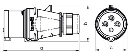 WTYKA IZOLACYJNA PRZENOŚNA 16A 400V 3P+N+Z IP44