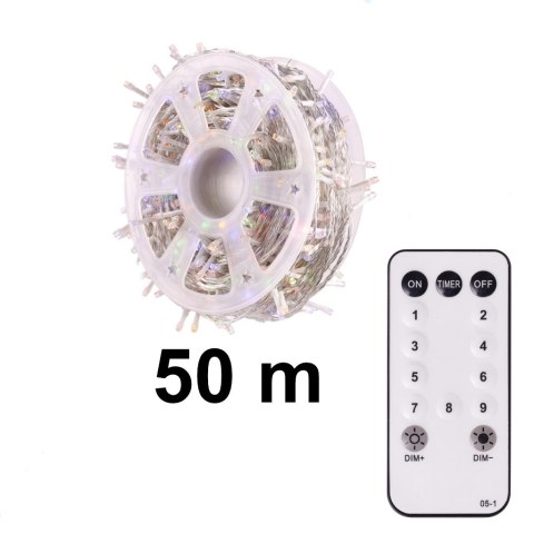 Lampki LED łańcuch na kole ślub wesele 50m 500LED z pilotem 8 trybów świecenia