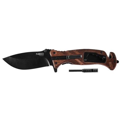 NÓŻ SURVIVALOWY SKŁADANY 22CM, 6W1