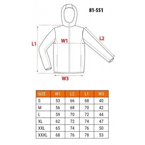 KURTKA SOFTSHELL Z KAPTUREM ODPINANYM, ROZMIAR M