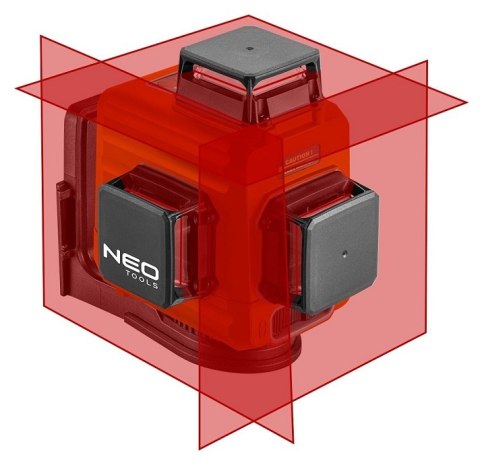 LASER 3D CZERWONY,UCHWYT MAGNETYCZNY, ŁADOWARKA, WALIZKA