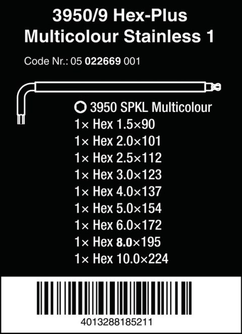 ZESTAW KLUCZY IMBUSOWYCH TRZPIENIOWYCH HEX PLUS 9SZT