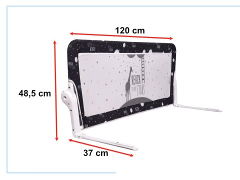 Barierka osłona ochronna do łóżka otwierana 120cm czarna