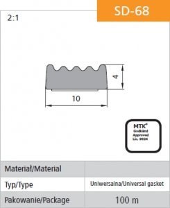 USZCZELKA SAMOPRZYLEPNA CZARNA D-68/4-0 10*4MM MB