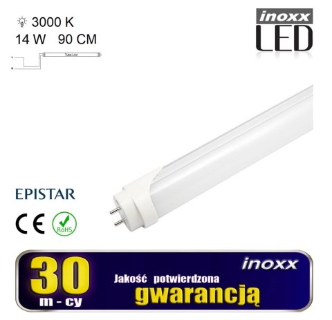 Świetlówka led 90cm 14w 3000k t8 jednostronna ciepła