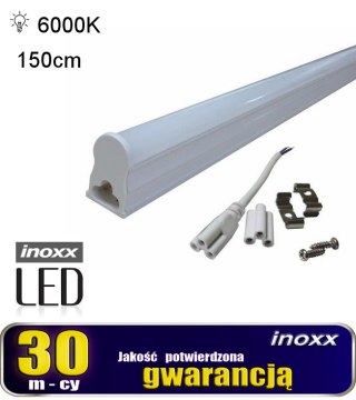 Świetlówka led liniowa t5 150cm 22w zimna 6000k lampa natynkowa zintegrowana z oprawą