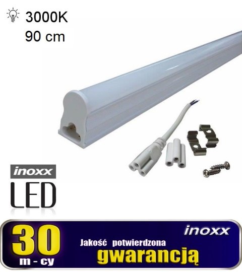 Świetlówka led liniowa t5 90cm 14w ciepła 3000k lampa natynkowa zintegrowana z oprawą