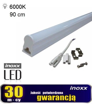 Świetlówka led liniowa t5 90cm 14w zimna 6000k lampa natynkowa zintegrowana z oprawą