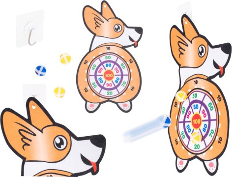 Tarcza Dart z rzutkami piłkami na rzep corgi