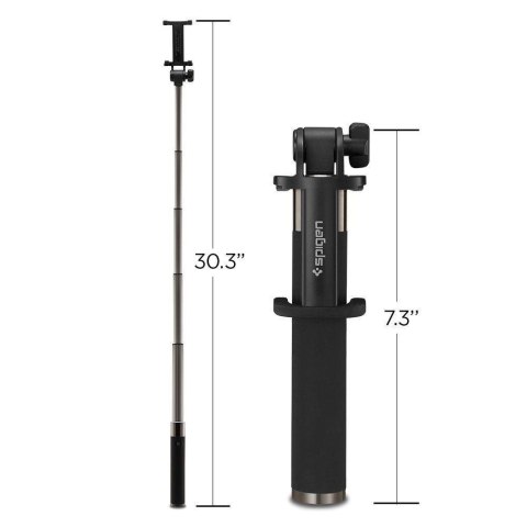 Wysokiej jakości kijek teleskopowy Selfie stick 18-77cm czarny