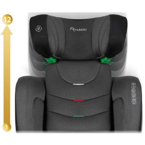 Fotelik samochodowy Nukido Louis Soft czarno-szary 15-36 kg ISOFIX