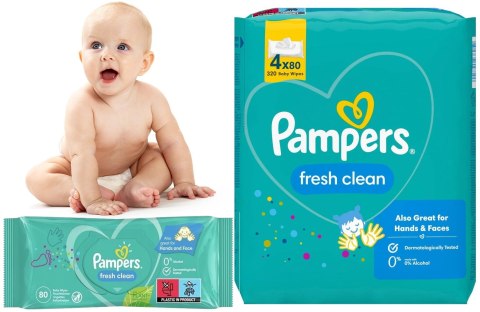 PAMPERS Chusteczki Nawilżane Fresh Clean 4 x 80 szt.