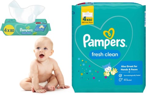 PAMPERS Chusteczki Nawilżane Fresh Clean 4 x 80 szt.