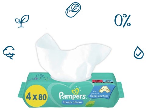 PAMPERS Chusteczki Nawilżane Fresh Clean 4 x 80 szt.