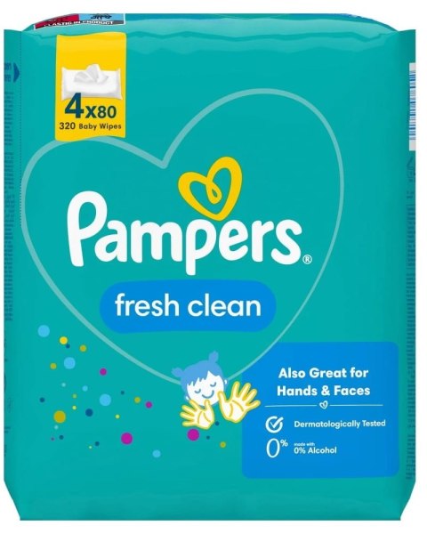 PAMPERS Chusteczki Nawilżane Fresh Clean 4 x 80 szt.