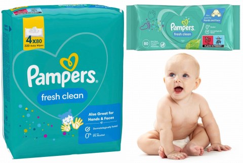 PAMPERS Chusteczki Nawilżane Fresh Clean 4 x 80 szt.