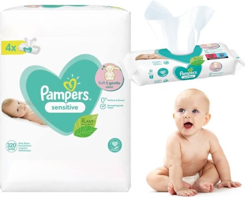 PAMPERS Chusteczki Nawilżane Sensitive 4 x 80 szt.