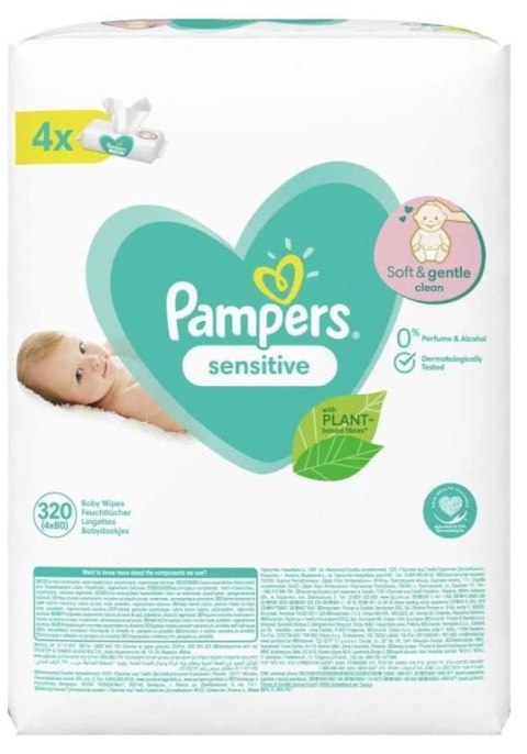 PAMPERS Chusteczki Nawilżane Sensitive 4 x 80 szt.