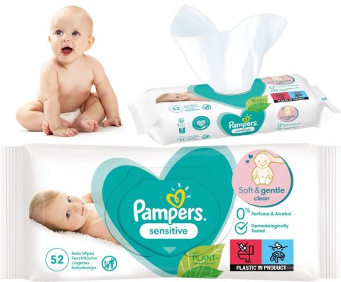 PAMPERS Chusteczki Nawilżane Sensitive 52 szt. - 12 op.