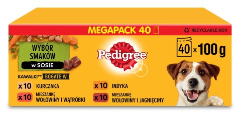 PEDIGREE Mixed Selection with Vegetables Sos Ind/Jag/Woł/Kur 40x100g