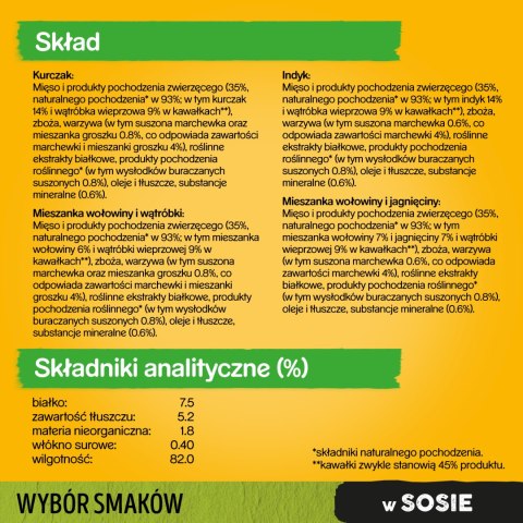 PEDIGREE Mixed Selection with Vegetables Sos Ind/Jag/Woł/Kur 40x100g