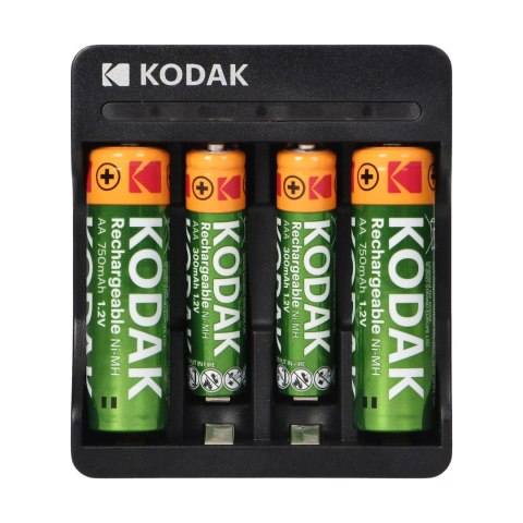 Ładowarka Kodak USB charger, 2xAA i 2xAAA + 2 szt. akumulatorków AA 700mAh i 2 szt. Akumulatorków AAA 350mAh