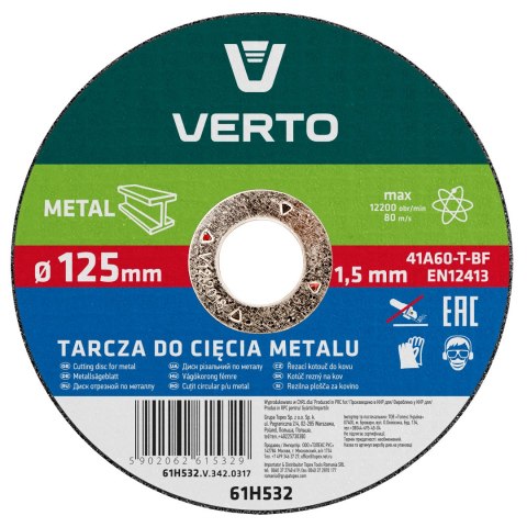 Tarcza tnąca do metalu 125 x 1.5 x 22.2 mm