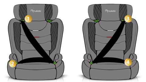 Fotelik samochodowy Nukido Louis Soft szary15-36 kg ISOFIX