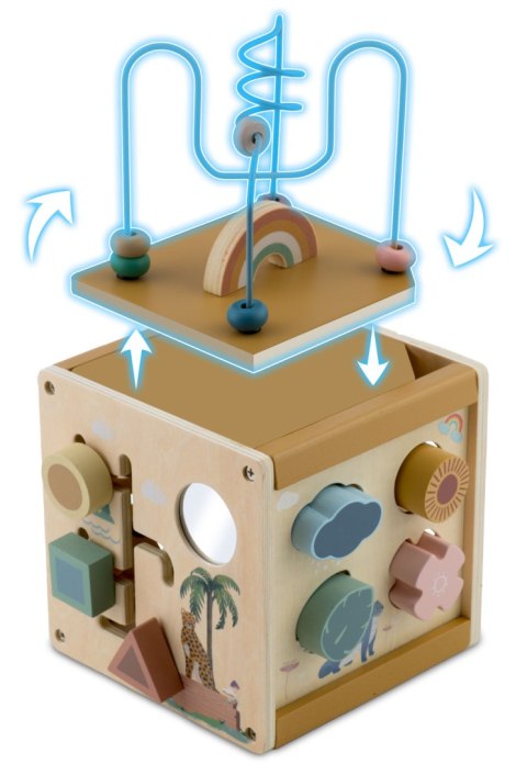 Drewniana zabawka sensoryczna kostka NK-861 Nukido