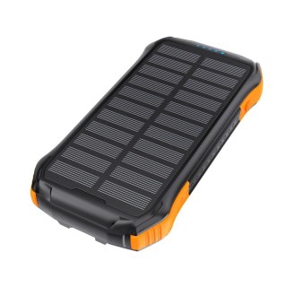 Powerbank solarny 10000mAh z ładowarką indukcyjną Qi 5W pomarańczowy