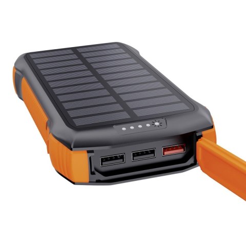 Powerbank solarny słoneczny indukcyjny 20000mAh PD QC Qi pomarańczowy