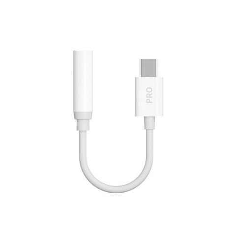 Adapter audio przejściówka do słuchawek z USB-C na mini jack 3,5 mm biały