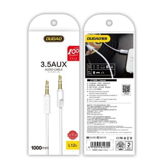 Kabel przewód audio stereo AUX mini jack 3.5mm 3 polowy 1m biały