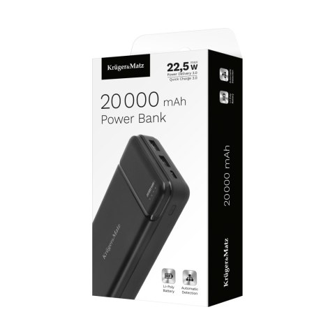 POWER BANK Kruger&Matz 20000 mAh Li-pol z funkcją QC oraz PD