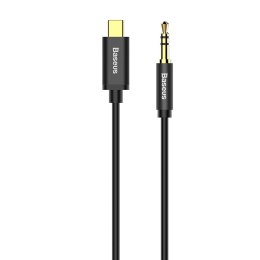 Kabel audio stereo przejścióka AUX 3.5mm Mini Jack - USB-C 120cm - czarny